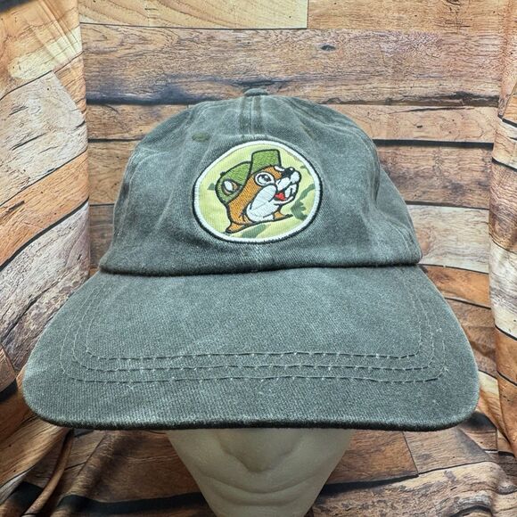 Buc-ee's Faded Green Baseball Hat Beaver Military Logo Adjustable Cap - Picture 1 of 7